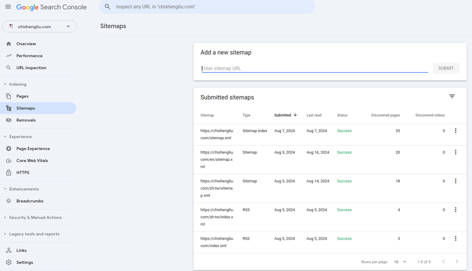 Submit Sitemap to Google Search Console